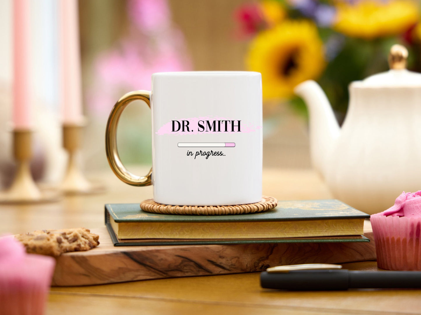Doctor in Progress Mug with Gold Handle