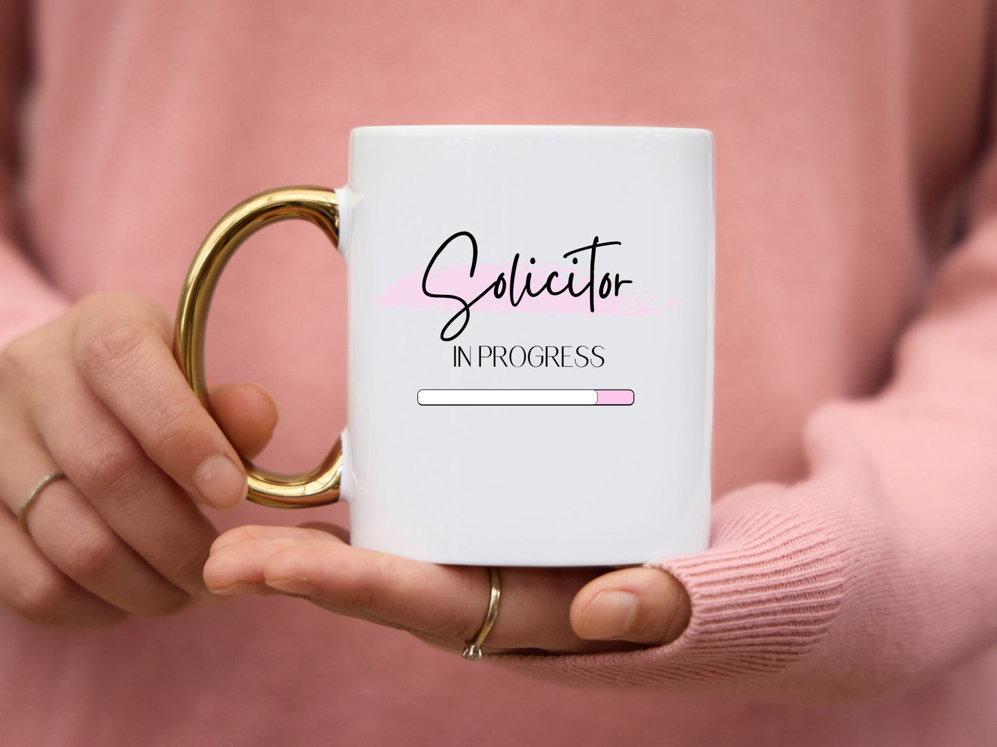 Solicitor in Progress Mug with Gold Handle