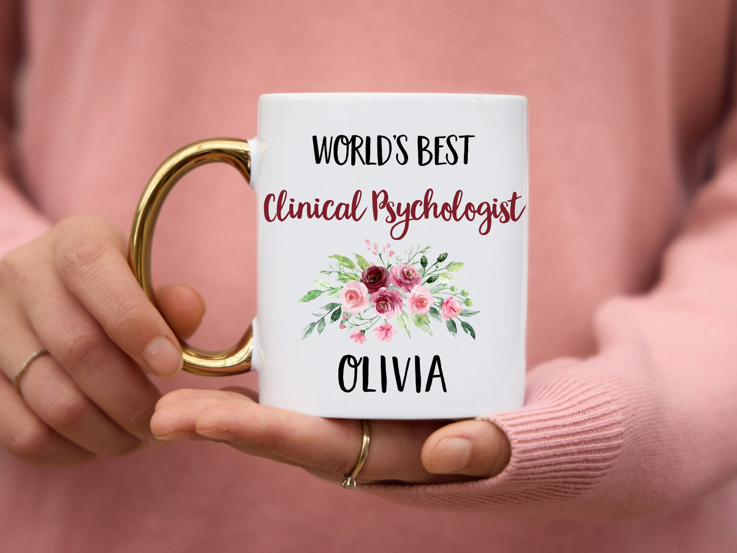 World's Best Clinical Psychologist Mug with Gold Handle