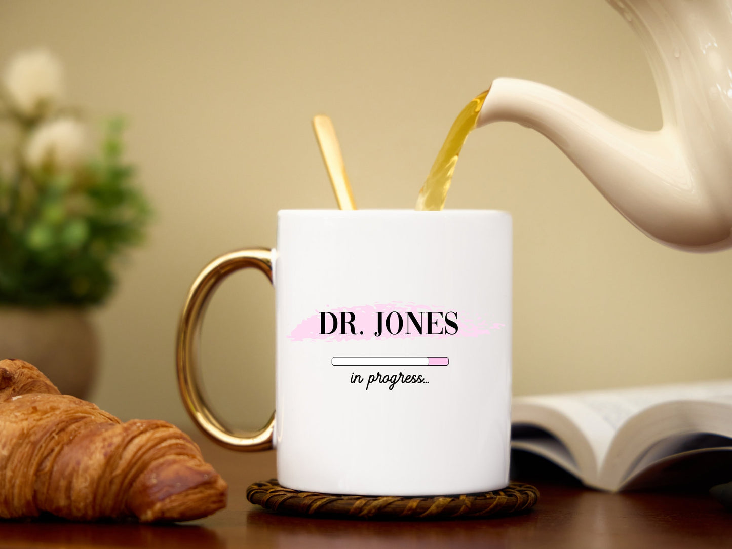 Doctor in Progress Mug with Gold Handle
